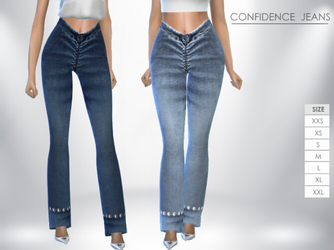Sims 4 Confidence Denim Flare Jeans by Puresim at TSR