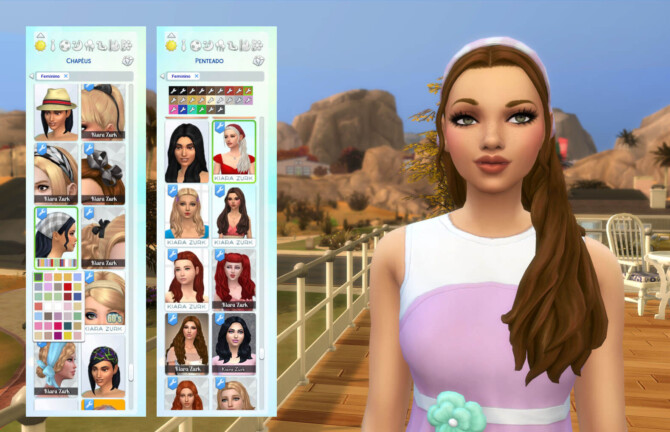 Sims 4 Long Side Hair + Bandana Recolor at My Stuff Origin