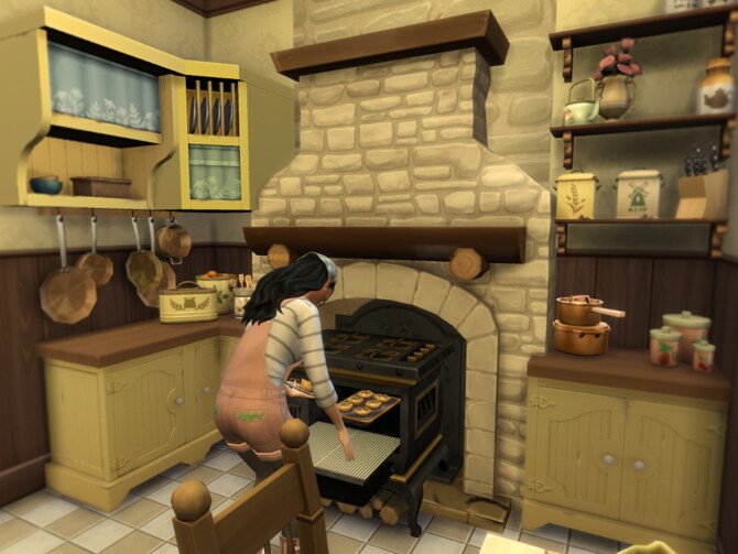 Sims 4 Cottage Inspired Fireplace Stove by Lahawana at Mod The Sims 4
