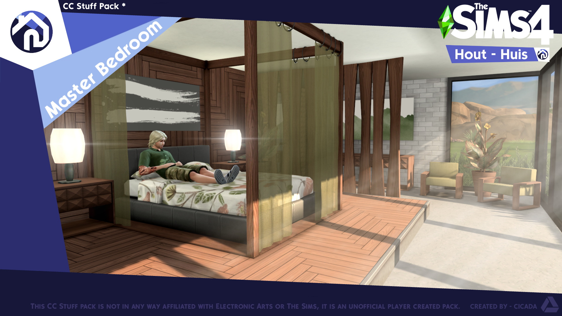 Hout Huis Part 1 (Master Bedroom) by Cicada at Mod The Sims 4 » Sims 4 ...
