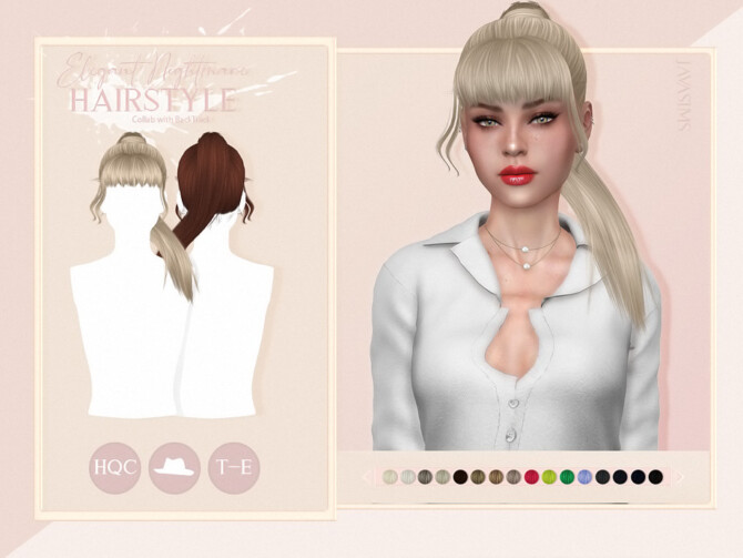 Sims 4 Elegant Nightmare Hairstyle by JavaSims at TSR