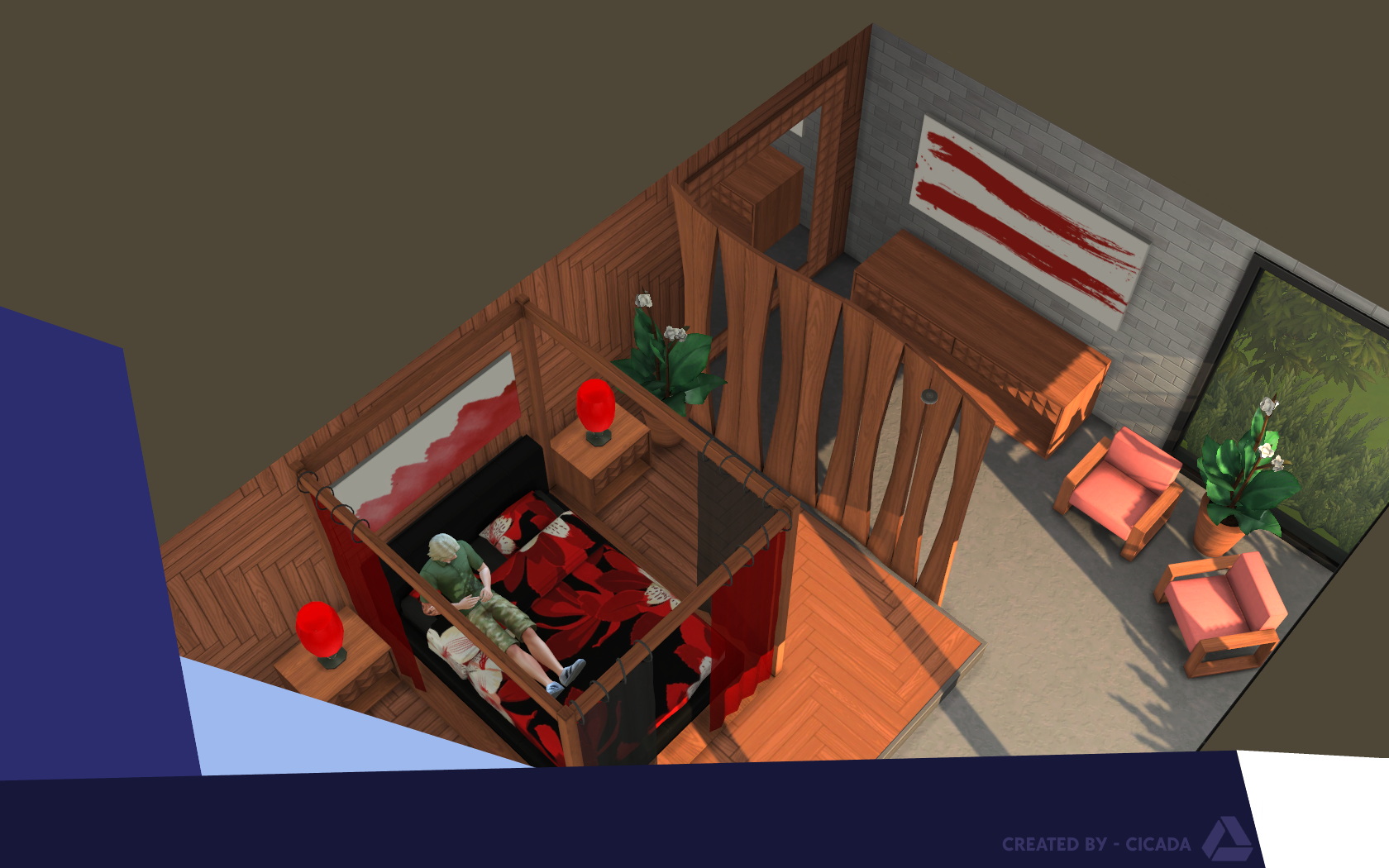 Hout Huis Part 1 (Master Bedroom) by Cicada at Mod The Sims 4 » Sims 4 ...
