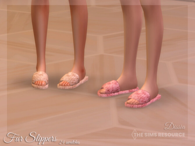 Sims 4 Fur Slippers by Dissia at TSR