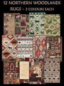 12 Northern Woodlands Rugs by Simmiller at Mod The Sims 4