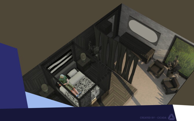 Sims 4 Hout Huis Part 1 (Master Bedroom) by Cicada at Mod The Sims 4