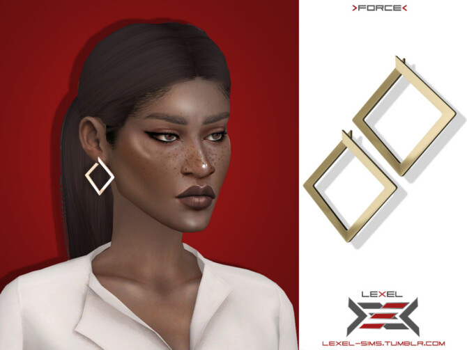 Sims 4 Force earrings by LEXEL at TSR