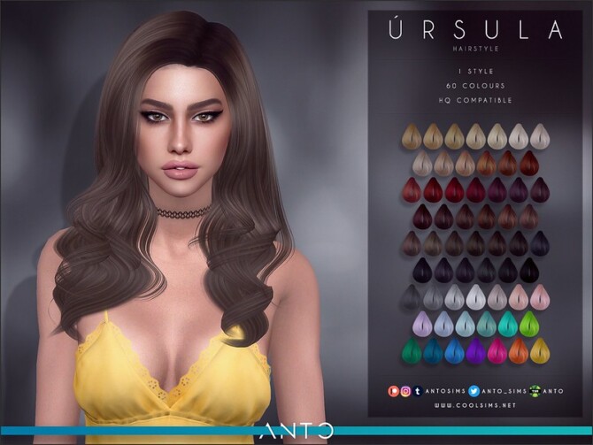 Sims 4 Ursula hair by Anto at TSR