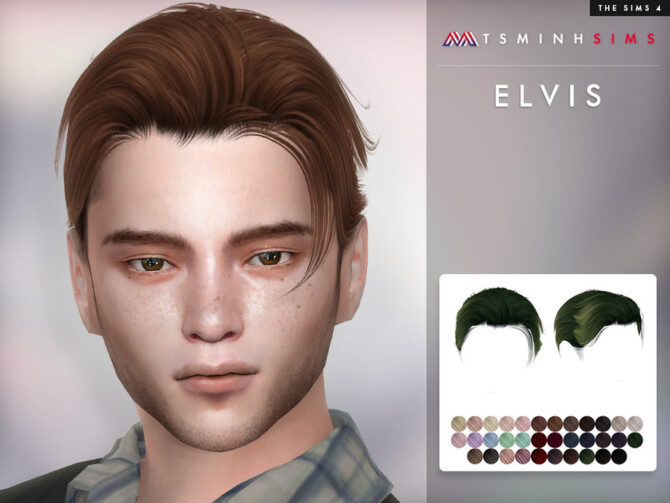Sims 4 Elvis Hair by TsminhSims at TSR