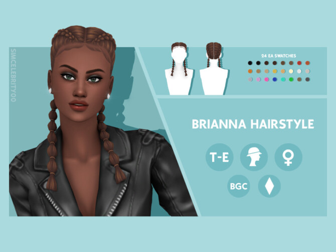 Sims 4 Brianna Hairstyle by simcelebrity00 at TSR