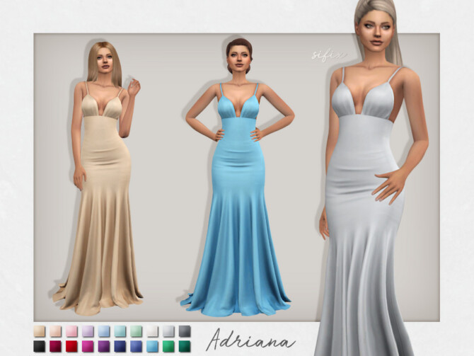 Sims 4 Adriana Dress by Sifix at TSR