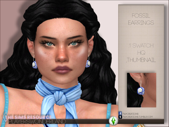 Sims 4 Fossil Earrings by PlayersWonderland at TSR