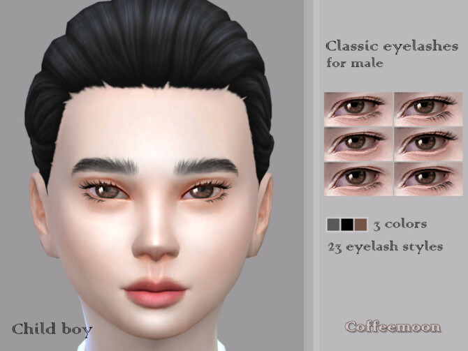 Sims 4 Classic eyelashes for male (Child) by coffeemoon at TSR