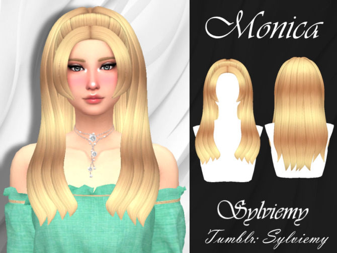 Sims 4 Monica Hairstyle by Sylviemy at TSR