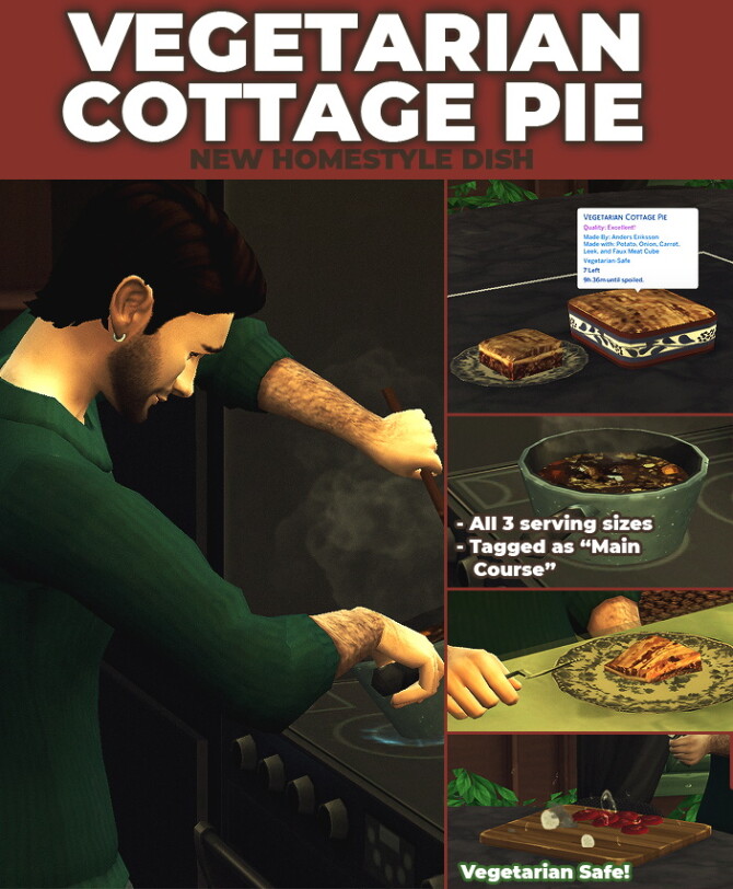 Sims 4 Vegetarian Cottage Pie Custom Recipe at Mod The Sims 4