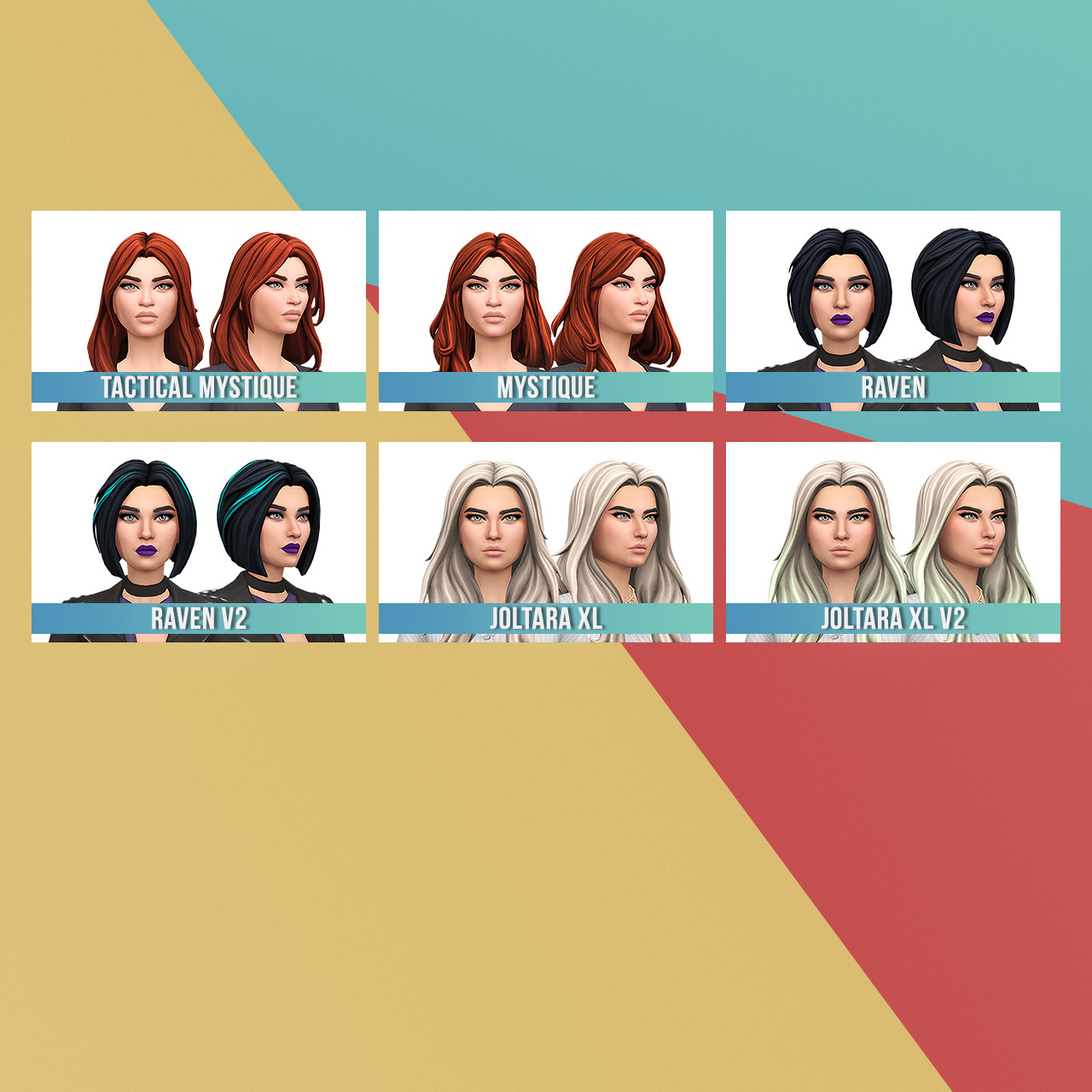 Fortnite Misc Hair Set 01 Conversionedit At Busted Pixels Sims 4 Updates