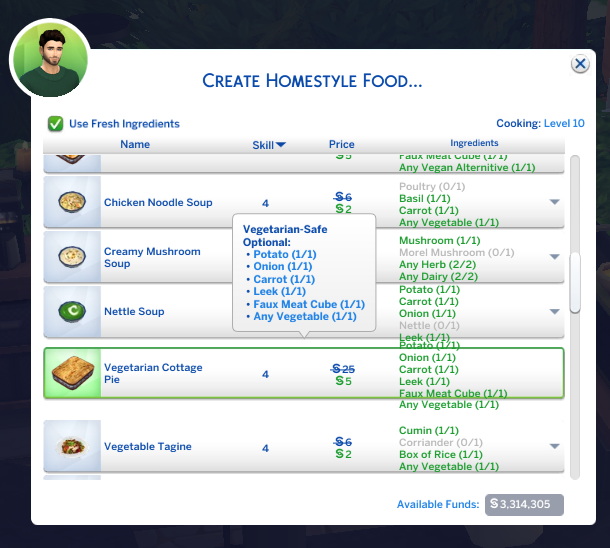Vegetarian Cottage Pie Custom Recipe at Mod The Sims 4 » Sims 4 Updates