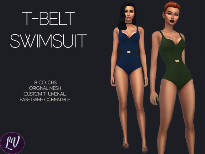 Sims 4 T belt Swimsuit by linavees at TSR