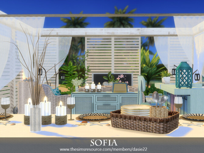 Sims 4 SOFIA  sunny terrace in a coastal style by dasie2 at TSR