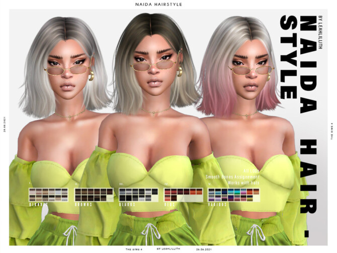 Sims 4 Naida Hairstyle by Leah Lillith at TSR