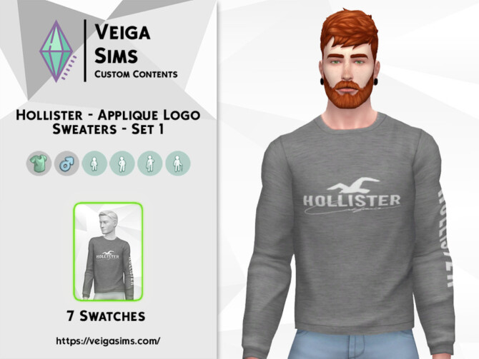 Sims 4 Hollister Applique Logo Sweaters Set 1 by David Mtv at TSR