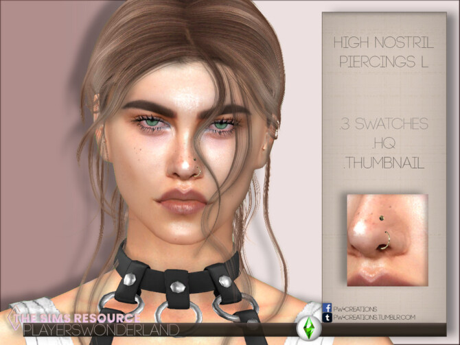 Sims 4 High Nostril Piercings L by PlayersWonderland at TSR