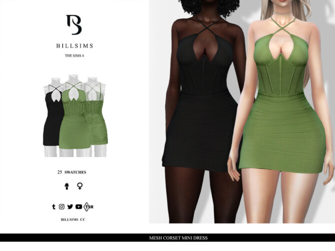 Sims 4 Mesh Corset Mini Dress by Bill Sims at TSR