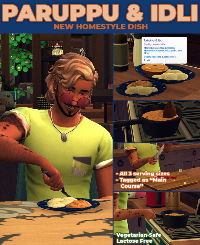 Sims 4 Paruppu & Idli Custom Recipe by RobinKLocksley at Mod The Sims 4