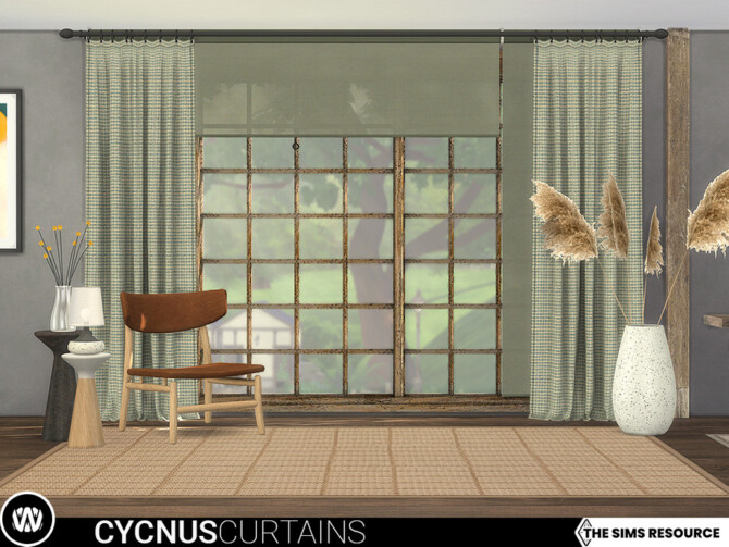 Sims 4 Cycnus Curtains by wondymoon at TSR