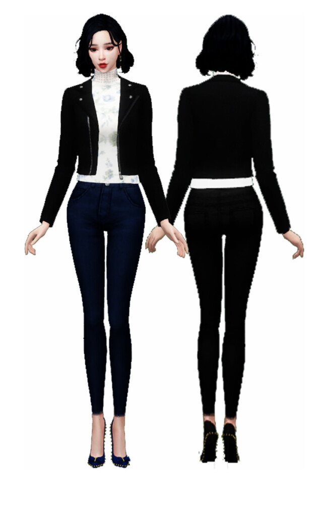 Sims 4 Jacket high neck pants at Simjigi