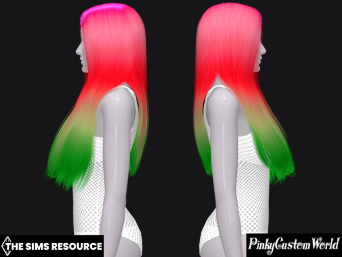 Sims 4 Fantasy recolor of JavaSims SideShow hair by PinkyCustomWorld at TSR