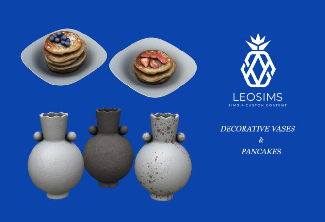Sims 4 Decorative vases and pancakes at Leo Sims