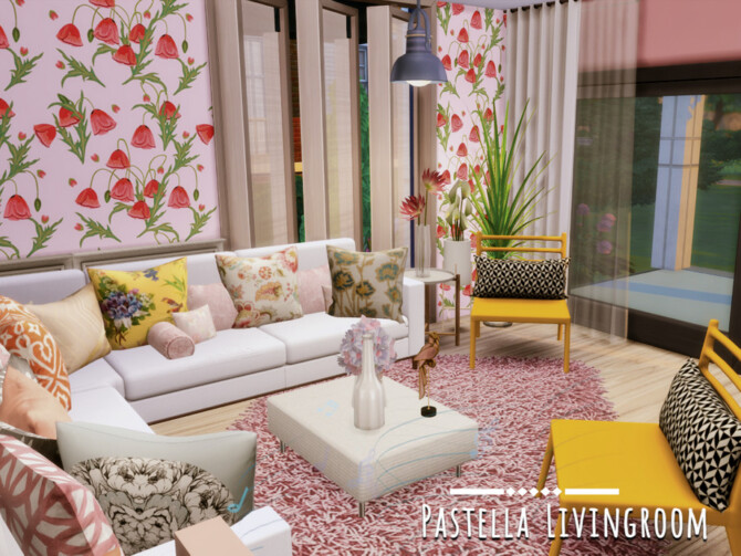 Sims 4 Pastella Livingroom by GenkaiHaretsu at TSR