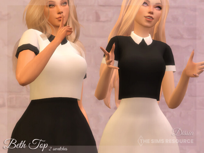 Sims 4 Beth Top by Dissia at TSR