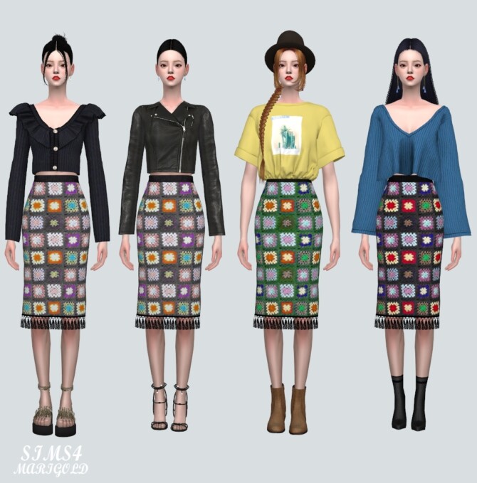 Sims 4 Knitting Midi Skirts M at Marigold
