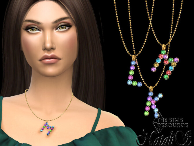 Sims 4 Letter KLM multicolor pendant set by NataliS at TSR