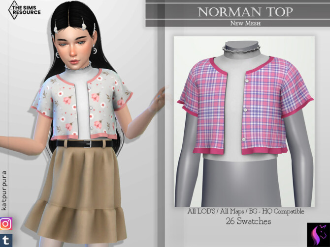 Sims 4 Norman Top by KaTPurpura at TSR