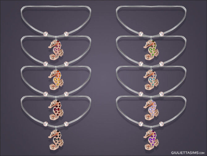 Sims 4 Seahorse Pearl Necklace For Kids at Giulietta