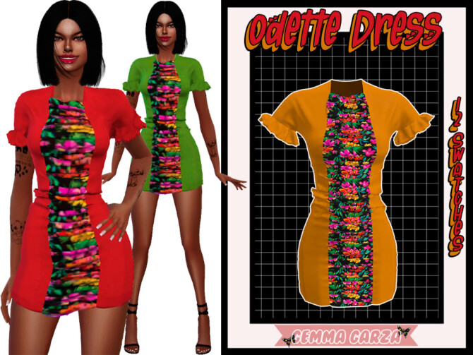 Sims 4 Odette Dress by GemmaGarza at TSR