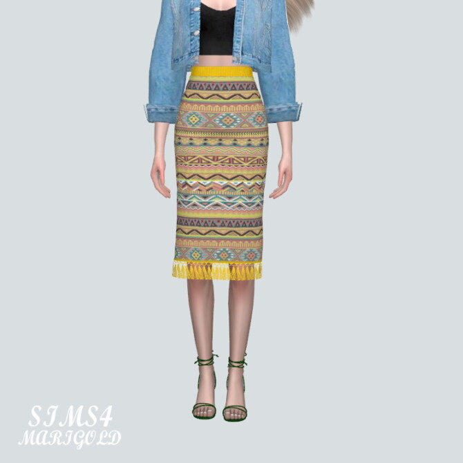 Sims 4 Knitting Midi Skirts V2 at Marigold