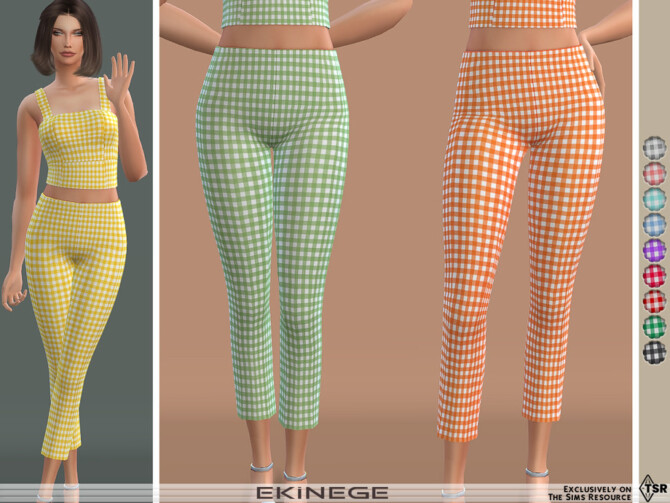 Sims 4 Gingham Pants by ekinege at TSR