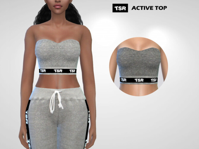 Active crop top by Puresim at TSR » Sims 4 Updates