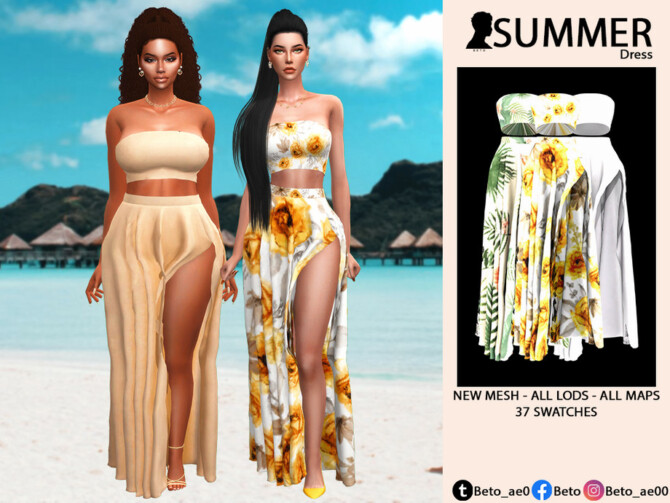 Sims 4 Summer Dress by Beto ae0 at TSR