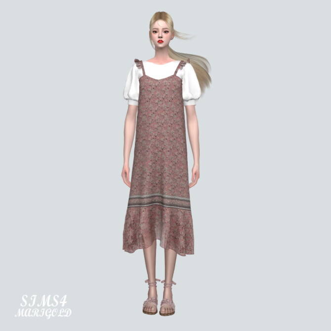 Sims 4 Layered Long Dress With P Top at Marigold