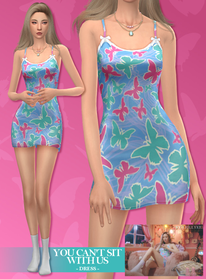 Sims 4 You Can’t Sit With Us Dress at Trillyke