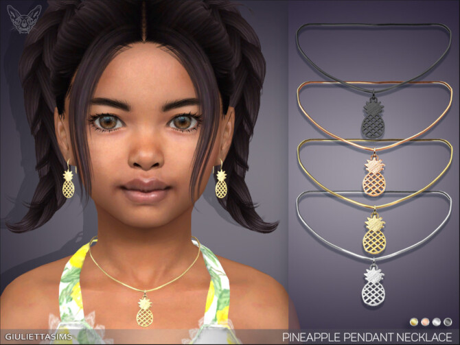 Sims 4 Pineapple Pendant Necklace For Kids by feyona at TSR