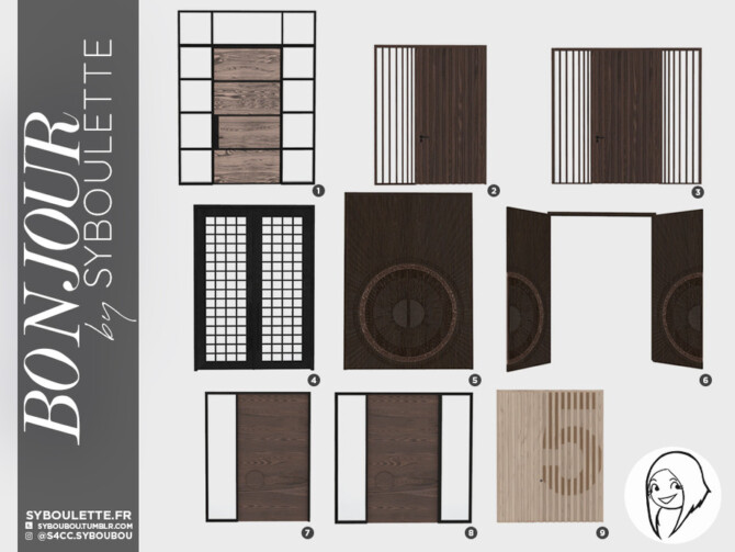 Sims 4 Bonjour Front door set Part 2 by Syboubou at TSR