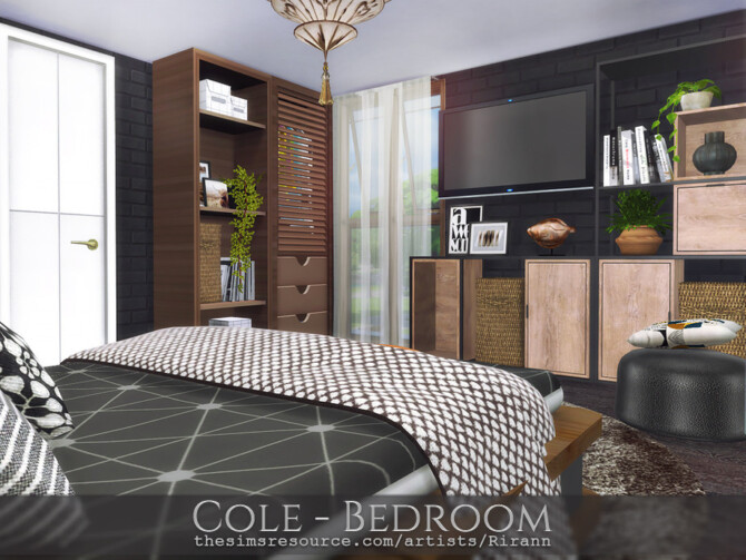Sims 4 Cole Bedroom by Rirann at TSR