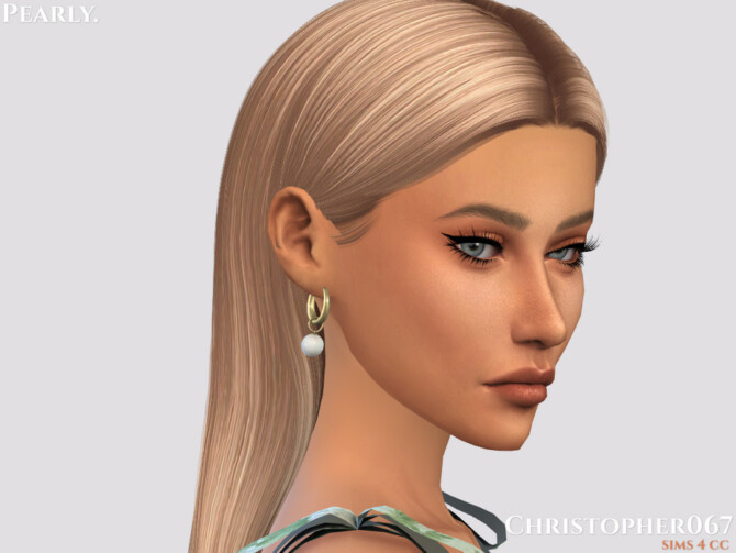 Sims 4 Pearly Earrings by Christopher067 at TSR