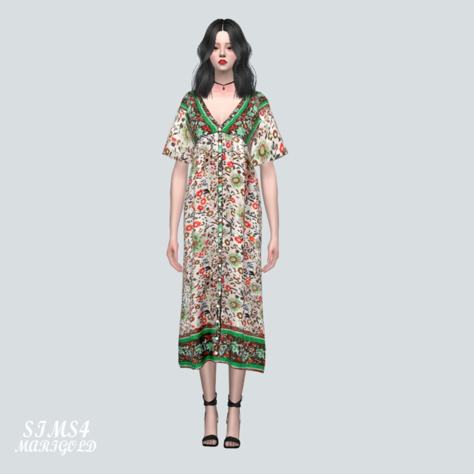 Sims 4 Long Dress V2 50 GR at Marigold