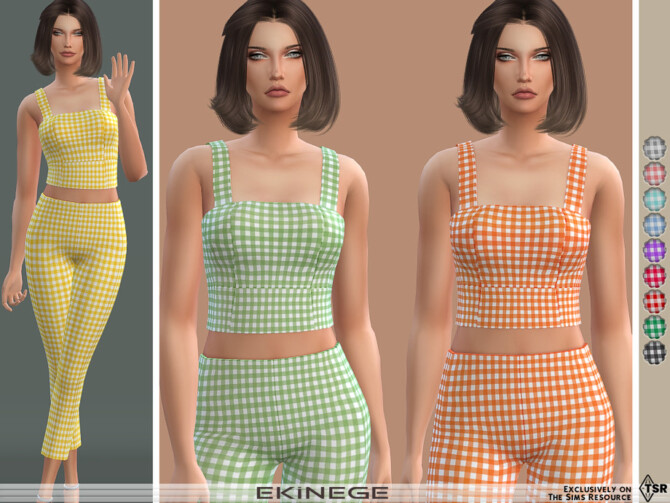 Sims 4 Gingham Crop Top by ekinege at TSR